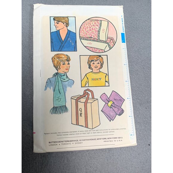 Vintage Butterick Monograms to Embroidery Pattern No. 3970 One Size uncut 1980s - Picture 2 of 3